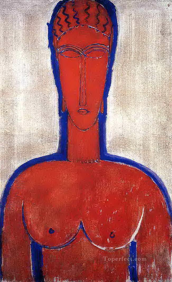 big red buste leopold ii 1913 Amedeo Modigliani Oil Paintings